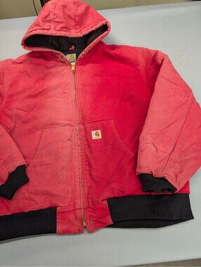 Carhartt Active Jacket Duck Canvas Quilted Lined XL J04 RED